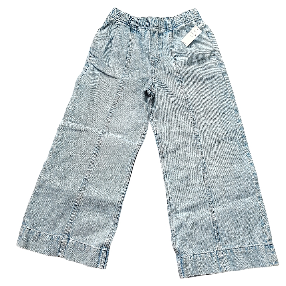 Gap Kids Girls Light Blue 100% Cotton Denim Wide Leg Pants